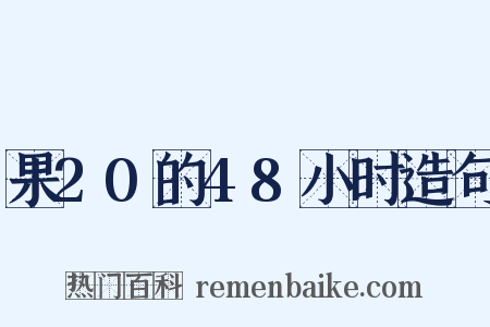 果20的48小时造句是什么意思的图片